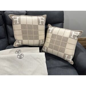 Hermes Wool Cashmere Avalon III Pillows Small 20"x20"  Set of 2